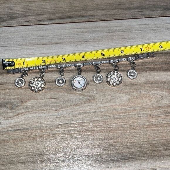 Ann Klein vintage rhinestones charm watch with extenders works with new battery